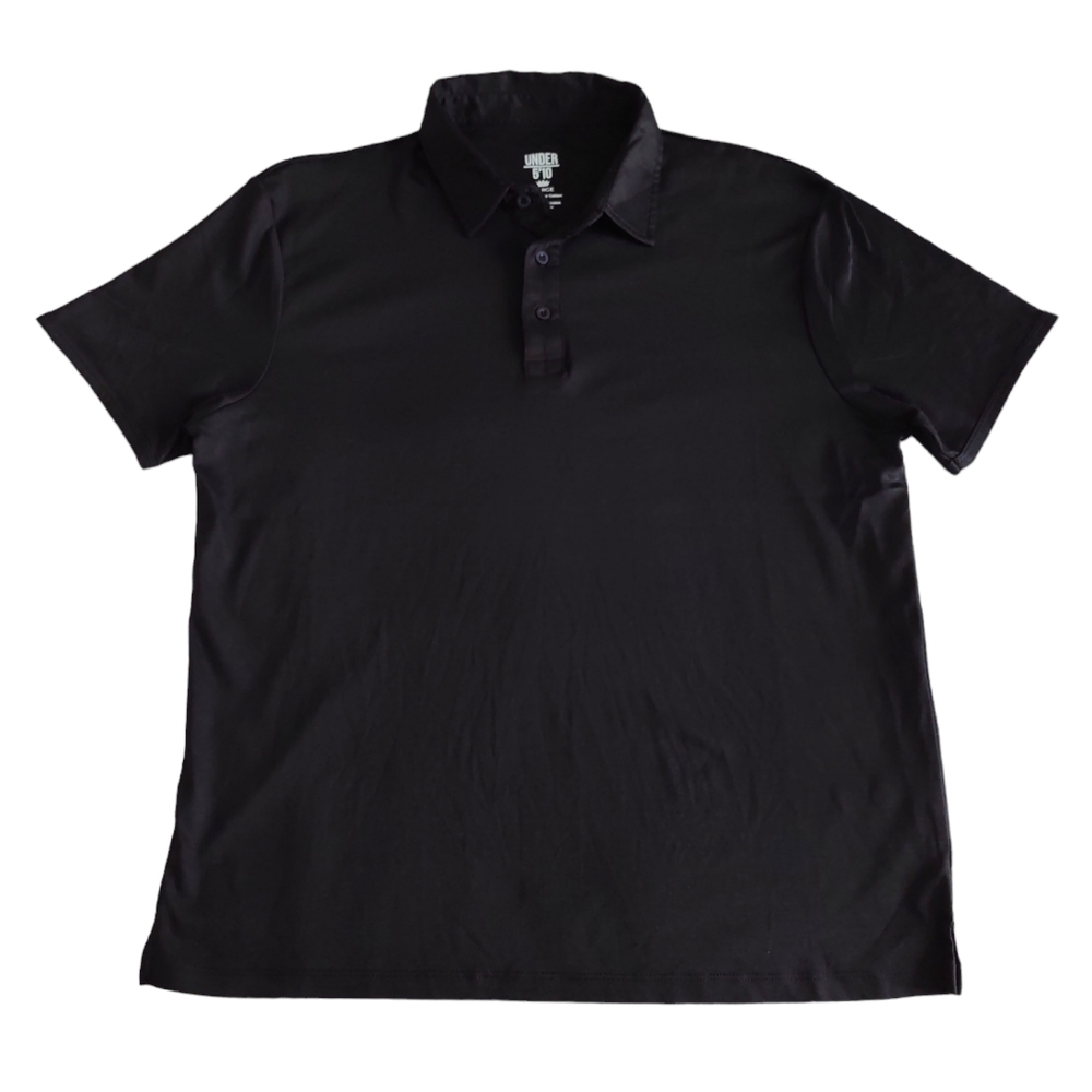 Under 5'10 Large Black 100% Pima Cotton Short Sleeve Polo Shirt